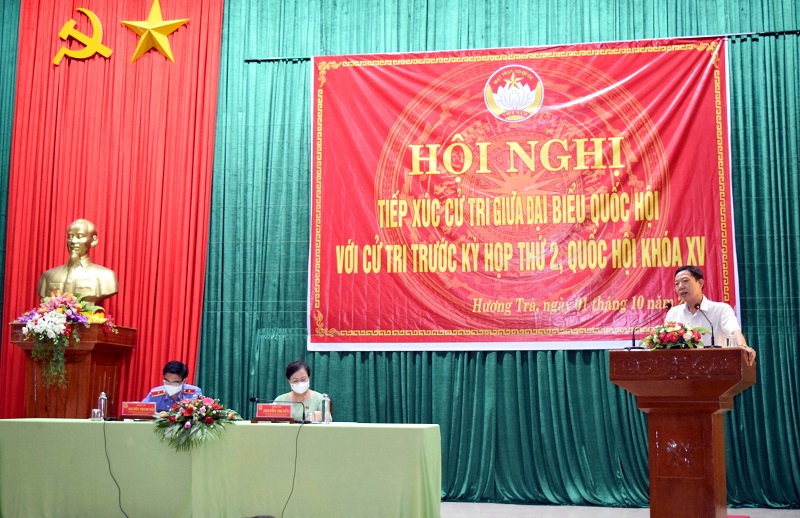 Đoàn ĐBQH tỉnh Thừa Thiên Huế tiếp xúc cử tri thị xã Hương Trà